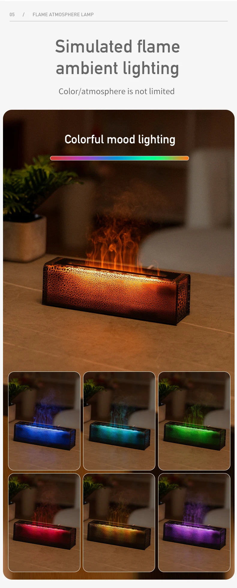Colorful Flame Diffuser	7 Colors Changing