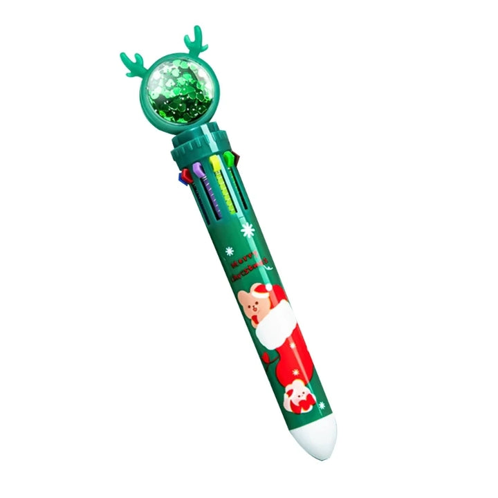 Christmas multicolor ballpoint pen with festive elk design