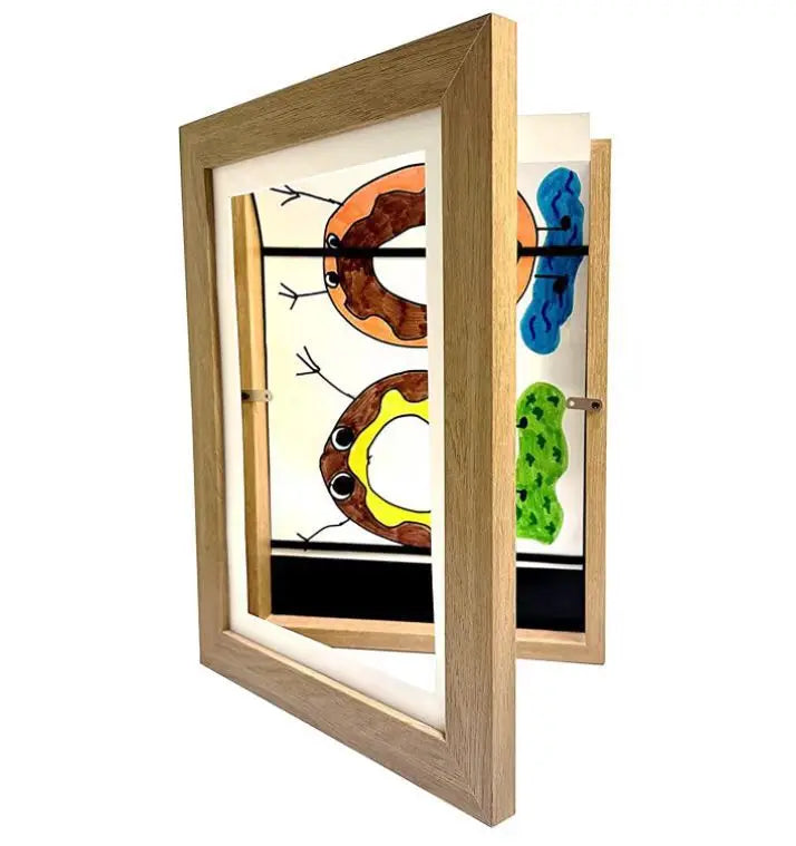 Kids art storage frame for artwork display
