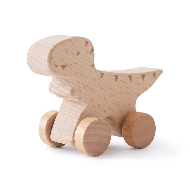 Wooden baby toys dino set for toddlers