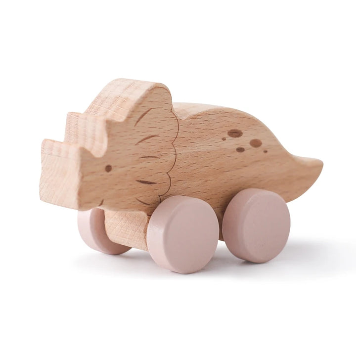 Wooden baby toys dino set for toddlers