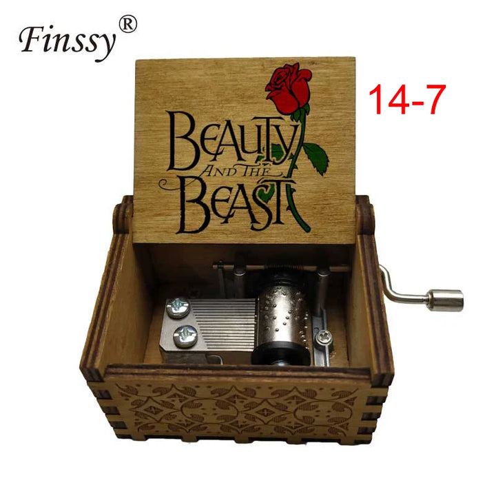 Wooden princess music box with silver accents