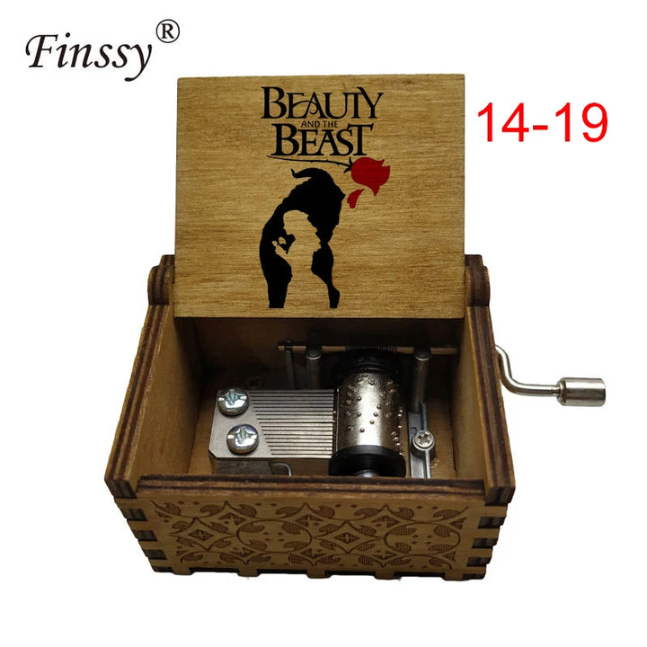 Wooden princess music box with silver accents
