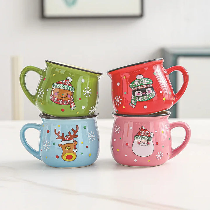 Christmas ceramic mug with festive designs