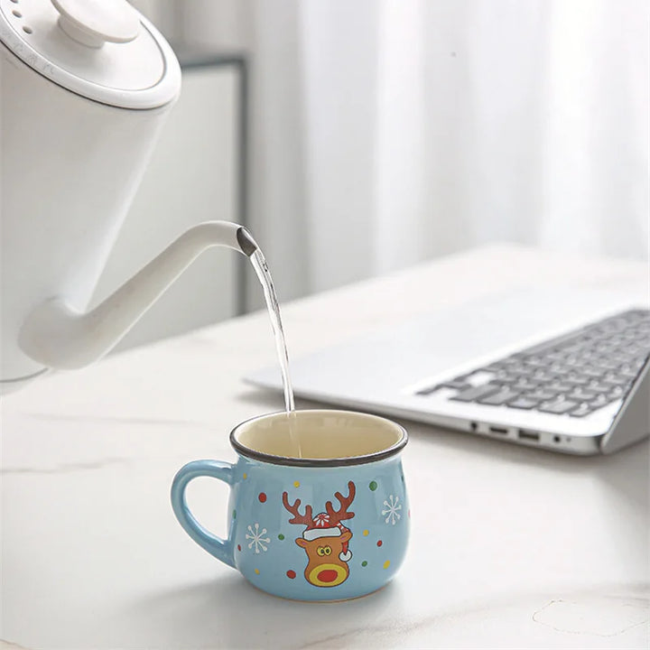 Christmas ceramic mug with festive designs