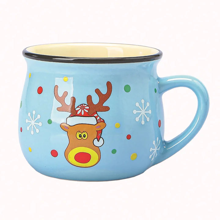 Christmas ceramic mug with festive designs
