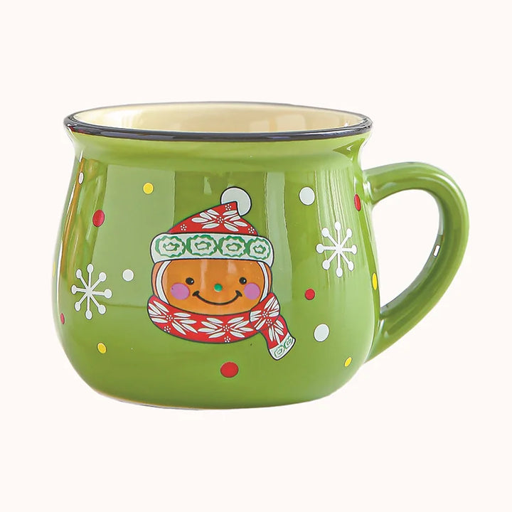 Christmas ceramic mug with festive designs