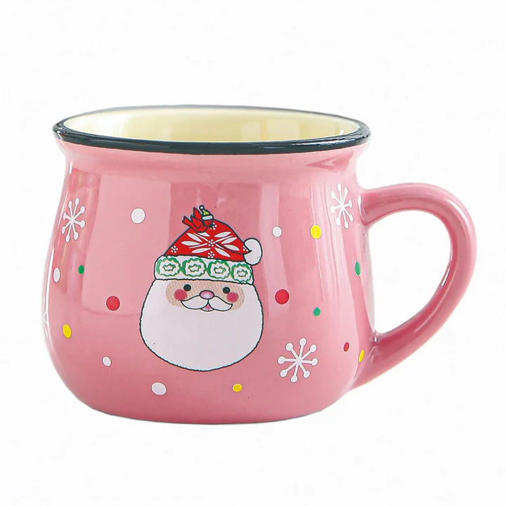 Christmas ceramic mug with festive designs