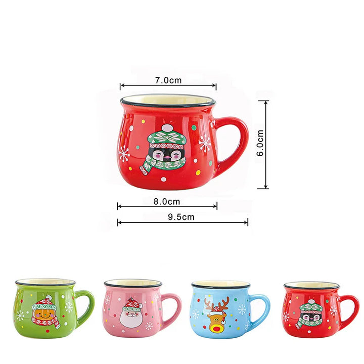 Christmas ceramic mug with festive designs