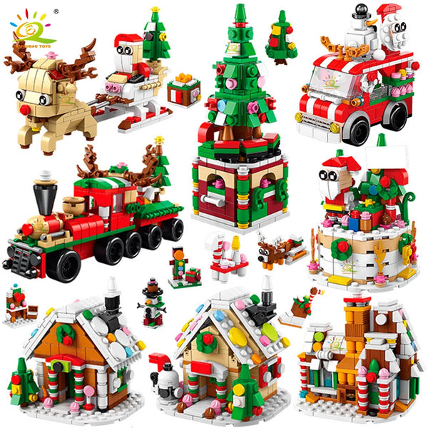 Christmas building set with vibrant colors for kids