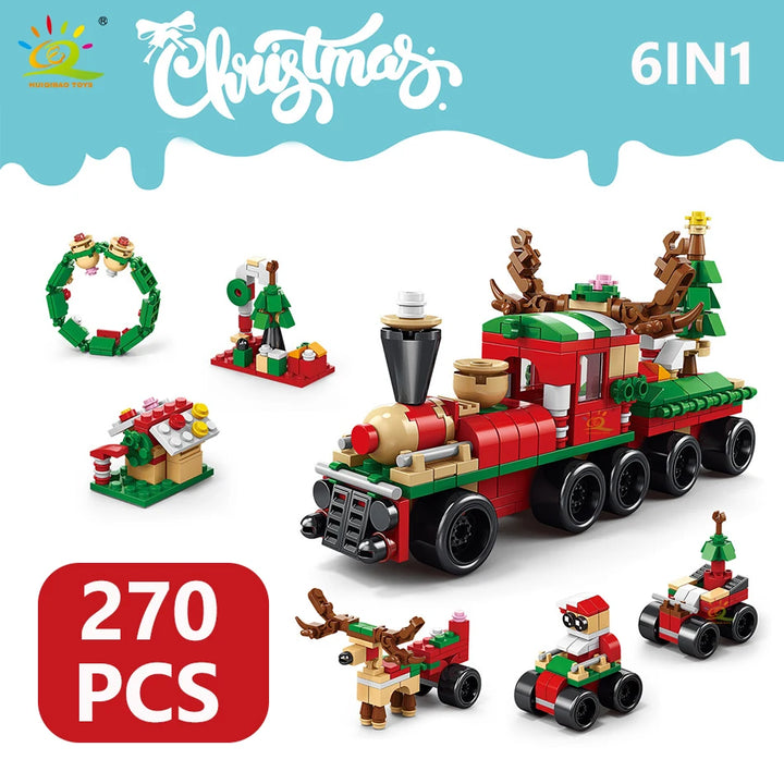 Christmas building set with vibrant colors for kids