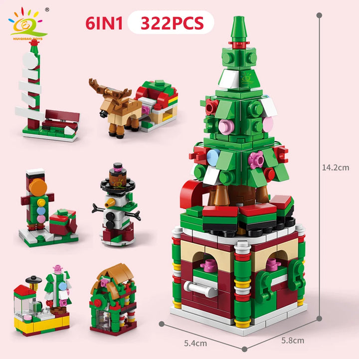 Christmas building set with vibrant colors for kids