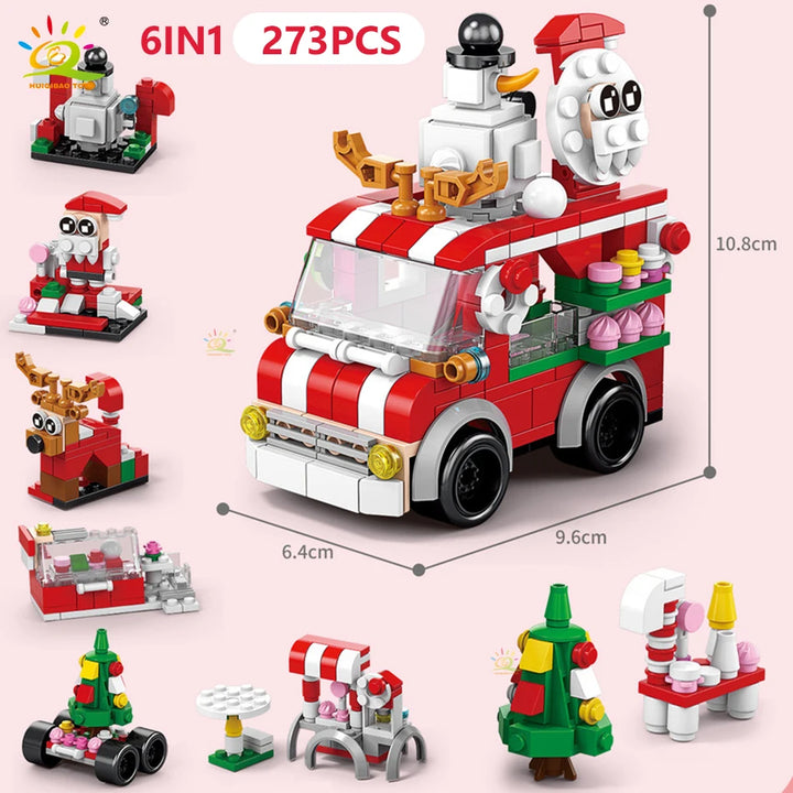 Christmas building set with vibrant colors for kids