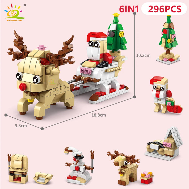 Christmas building set with vibrant colors for kids