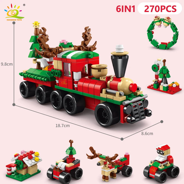 Christmas building set with vibrant colors for kids