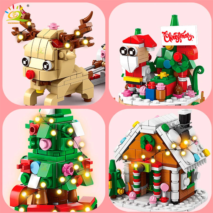 Christmas building set with vibrant colors for kids