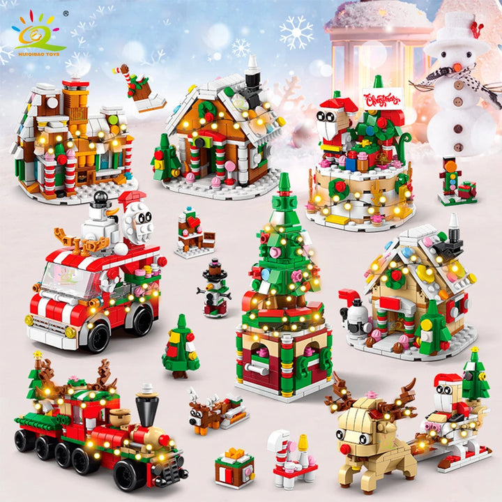 Christmas building set with vibrant colors for kids