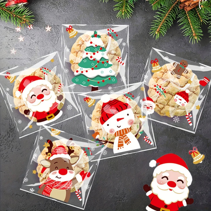 Christmas candy bags with cartoon designs