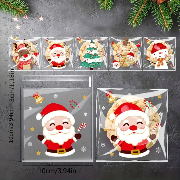 Christmas candy bags with cartoon designs