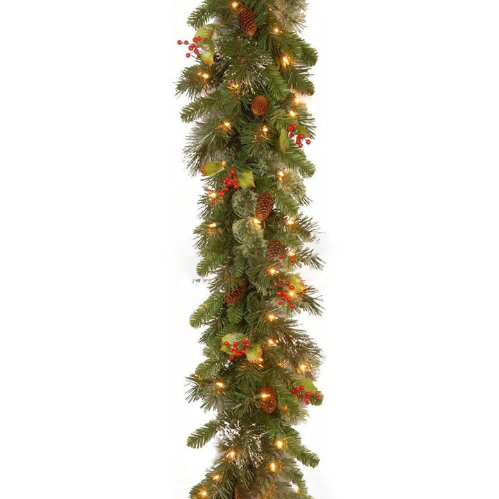 Christmas garland with red berries for festive decor