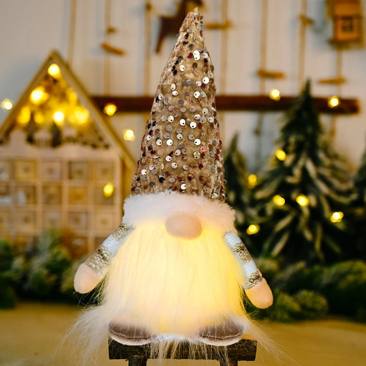 Christmas LED Elf Doll with light-up gnome decoration