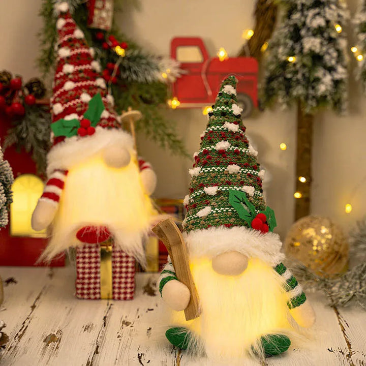 Christmas LED Elf Doll with light-up gnome decoration