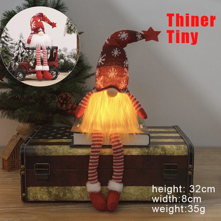 Christmas LED Elf Doll with light-up gnome decoration