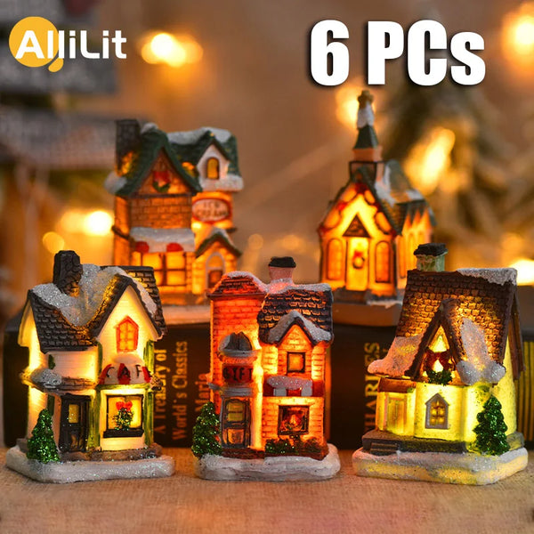 Christmas Luminous Castle Snow House glowing ornament