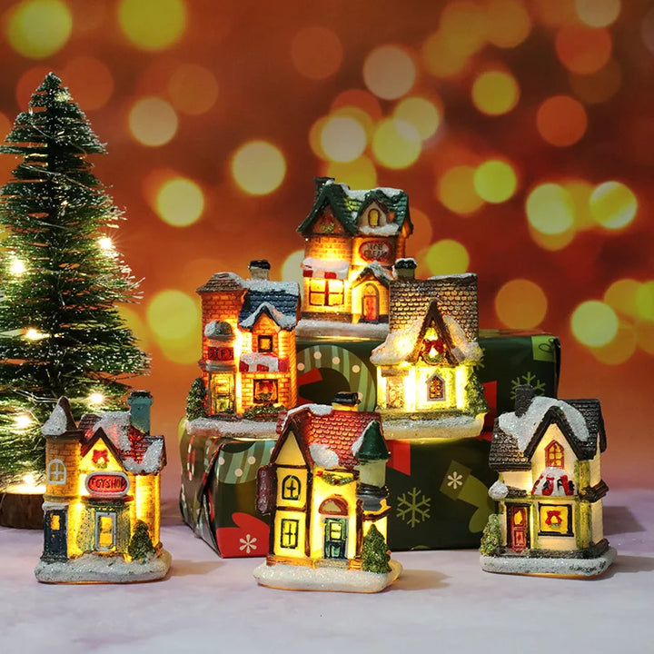Christmas Luminous Castle Snow House glowing ornament