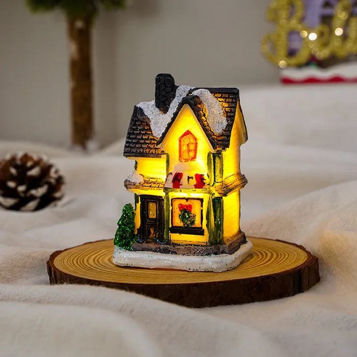 Christmas Luminous Castle Snow House glowing ornament