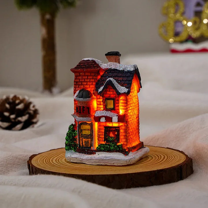 Christmas Luminous Castle Snow House glowing ornament