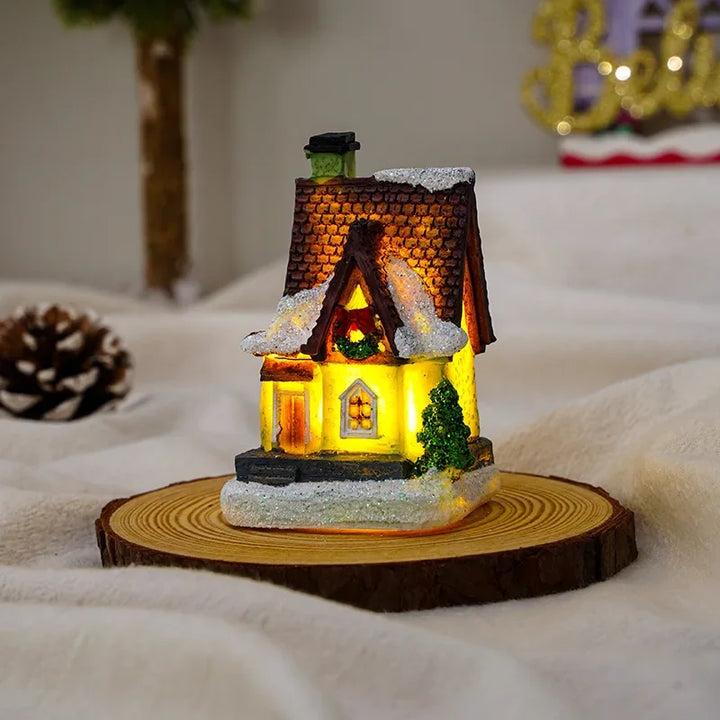 Christmas Luminous Castle Snow House glowing ornament