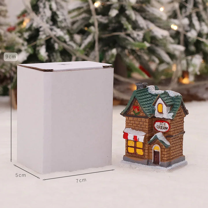 Christmas Luminous Castle Snow House glowing ornament