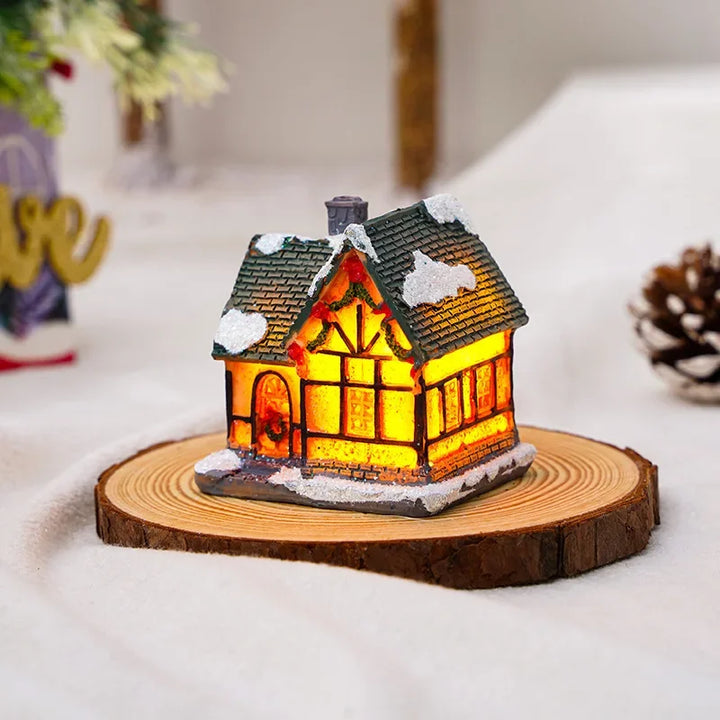 Christmas Luminous Castle Snow House glowing ornament