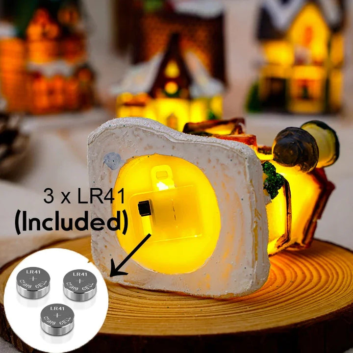 Christmas Luminous Castle Snow House glowing ornament