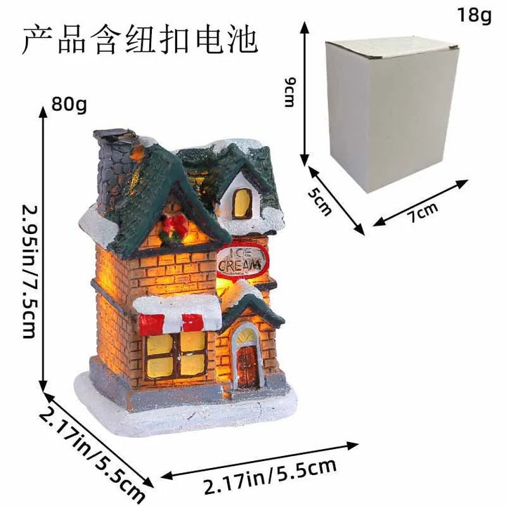 Christmas Luminous Castle Snow House glowing ornament
