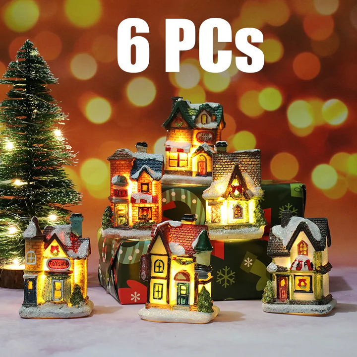 Christmas Luminous Castle Snow House glowing ornament