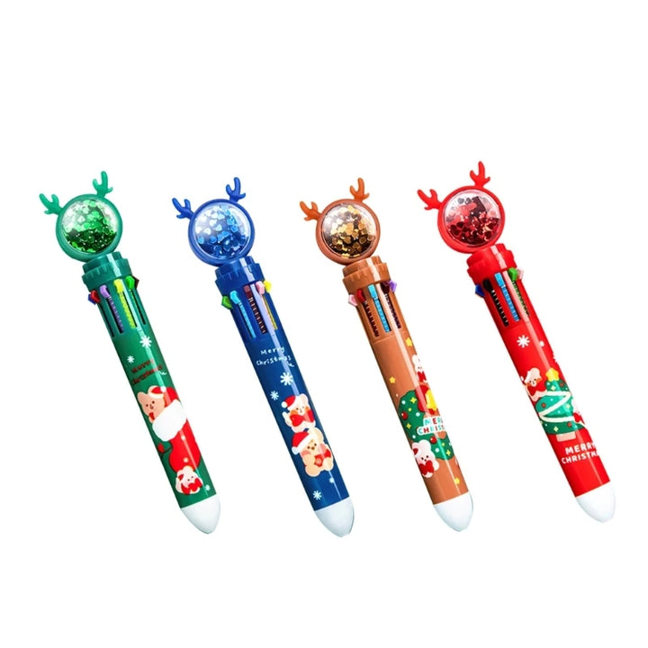Christmas multicolor ballpoint pen with festive elk design