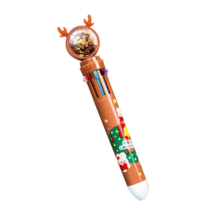 Christmas multicolor ballpoint pen with festive elk design