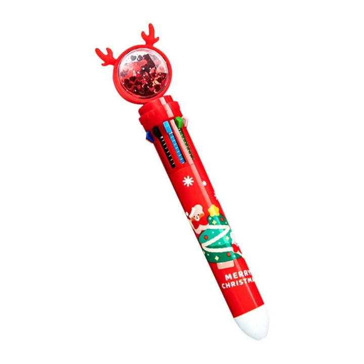 Christmas multicolor ballpoint pen with festive elk design