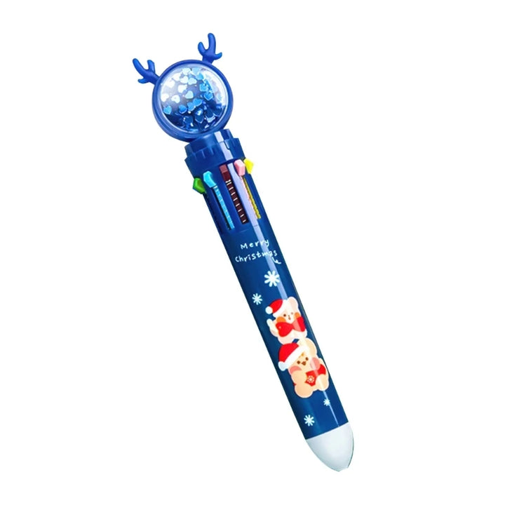 Christmas multicolor ballpoint pen with festive elk design
