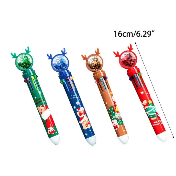 Christmas multicolor ballpoint pen with festive elk design
