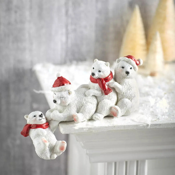 Handcrafted polar bear Christmas ornament for festive décor