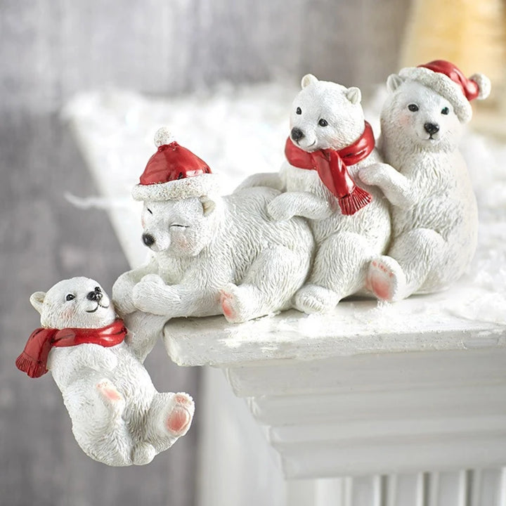 Handcrafted polar bear Christmas ornament for festive décor