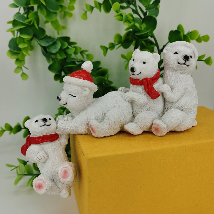 Handcrafted polar bear Christmas ornament for festive décor