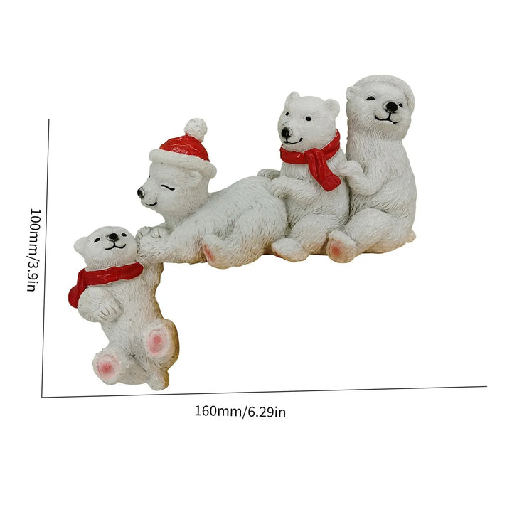 Handcrafted polar bear Christmas ornament for festive décor