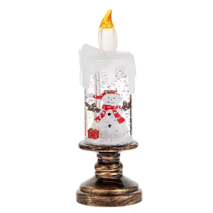 Flameless Christmas Snowflake Lamp Candle with LED light