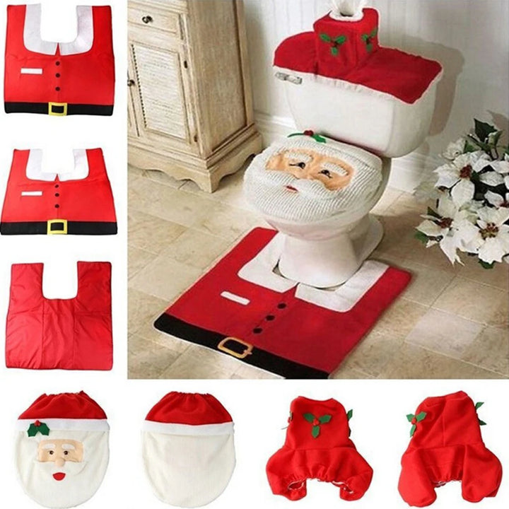 Christmas Toilet Seat Covers with Santa Claus design