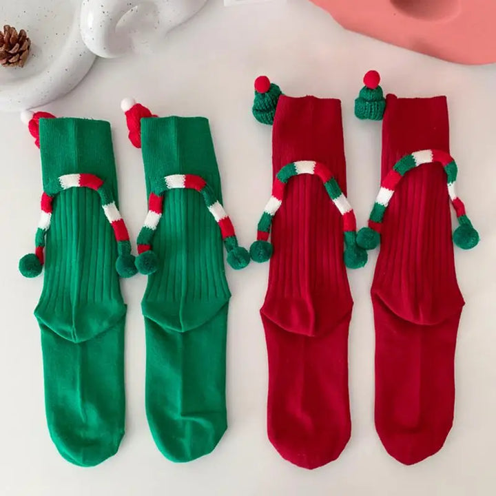 Christmas Unisex Hand Sock with red and green colors