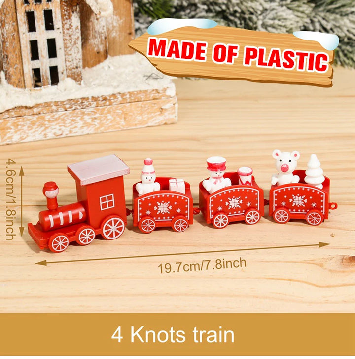 Wooden Christmas train set with Santa and festive decor